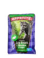 Appetite Влажный корм для кошек кролик, 85 г.