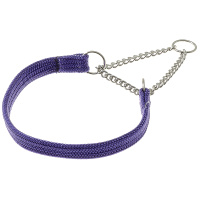 Ошейник-полуудавка [лента-чулок] 10мм [24-30см] с цугом [никель] фиолетовый Пет лайн