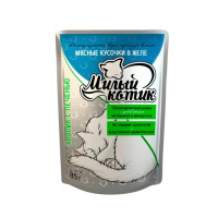 Милый котик паучи для кошек в желе кролик с печенью, 85 г.