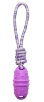 Игрушка для собак из термопластичной резины "Баклажан с веревкой" (95/300мм)