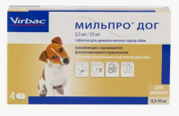 Мильпро дог [мелкие собаки и щенки] 4 таб. [по 1шт]