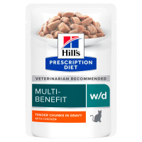 Hills Prescription Diet w/d влажный диетический корм для взрослых кошек при сахарном диабете с курицей, в паучах - 85 г