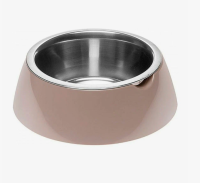 Металлическая миска JOLIE SM на пластиковой подставке, серая,0,5л