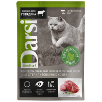 Darsi влажный корм для стерилизованных кошек, говядина в соусе, 85 г.