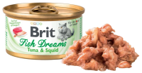 Brit Care Fish Dreams Консервы суперпремиум класса для кошек с тунцом и кальмаром , 80 г.