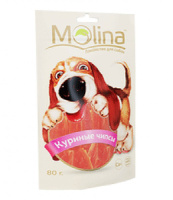 Molina Лакомство для собак Куриные чипсы, 80 г.