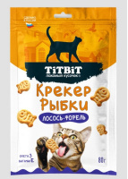 TiTBiT Лакомство для кошек Крекер рыбки Лосось-форель 80г