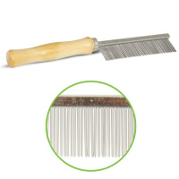 Триол Расческа частозубая для кошек и собак [деревянная ручка]