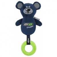 Игрушка для собак Мишка с резиновым кольцом и пищалкой, синий (S/M 21 см)