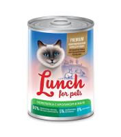 Lunch For Pets Консервы для кошек Перепелка с кроликом в желе 400 г.