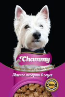 Chammy Влажный корм для собак, мясное ассорти, кусочки в соусе, 85 г [уценка]