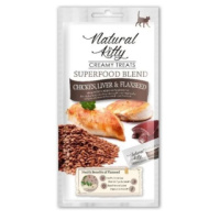 Лакомство Петтрик Natural Kitty крем-суп для кошек Курица, куриная печень и семя льна, 4х12 гр.