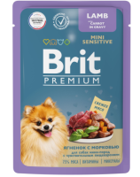 Brit Premium Пауч ягненок с морковью в соусе для собак мини-пород с чyвствительным пищеварением , 85 г. [уценка]
