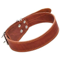 ГАММА Ошейник кожа 45 мм двойной + двойное кольцо