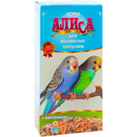 Зерно. Алиса Зерносмесь "Для попугаев + витамины" 450 гр