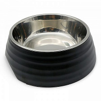 Миска SuperDesign на меламиновой подставке Волна 160 мл, черная