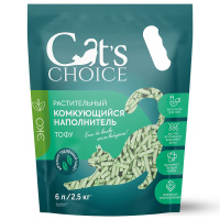 Наполнитель Растительный комкующийся тофу Cat's choice с ароматом "Зеленый чай" 6 л/2,5 кг