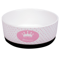 Миска Mr.Kranch керамическая для собак 400 мл белая с розовым