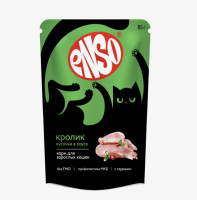 ENSO пауч д/кошек, кусочки в соусе с кроликом, 85г