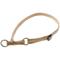 Ошейник-полуудавка регулир.[25-39 см] на 3-х кольцах [лента-чулок] [бежевый] 10 мм 75-2078	 Пет лайн