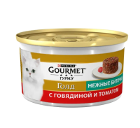Gourmet Гурмэ Натуральные Рецепты пауч для кошек тушеная гов/томат 75 г.