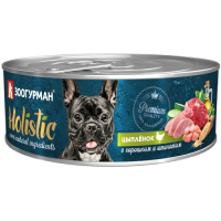Мясной рацион Holistic, консервы для собак, Цыпленок с горошком и шпинатом, 100 г.