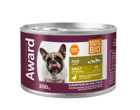 Консервы AWARD для взрослых собак паштет из утки с брусникой 200г