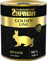 Четвероногий Гурман 43860 Golden кон.д/собак Кролик натуральный в желе 340г