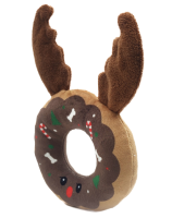 Игрушка Mr.Kranch для собак Шоколадный донатс с хрустящими рожками и пищалкой, новогодняя серия
