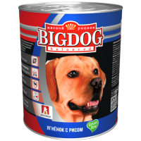 BIG DOG консервы для собак, ягненок с рисом, 850 г.