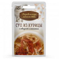 Деревенские лакомства Суп из курицы с говядиной/шпинат 4шт*35г