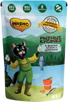 Мнямс Рыбные кусочки для кошек с лососем, креветками и форелью "Рыбный фестиваль" 85 г.