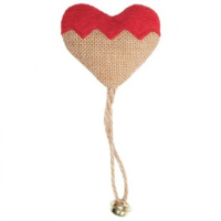 Игрушка NATURAL для кошек из джута "Сердечко с бубенчиком Кантри"
