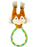 GoSi Дразнилка для собак "Белочка" на плетеном шнуре с вышитой мордой