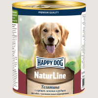 Happy Dog Natur Line Телятина с сердцем, печенью и рубцом - консервы для собак [НФКЗ] - 0,97 кг