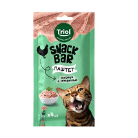 Лакомство Триол для кошек "Паштет из курицы с макрелью", 40г, серия SNACK BAR