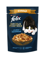 FELIX Мясные Ломтики для взрослых кошек, с курицей, Пауч, 75 г [уценка]