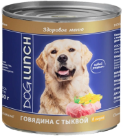Дог Ланч консервы длясобак Говядина с тыквой в соусе 750г