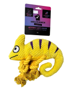 Игрушка Mr.Kranch для собак "Хамелеон" плюшевая с канатиками и пищалкой 26 см Желтый