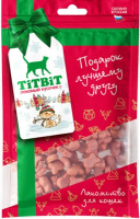 TiTBiT Новогодняя коллекция Лакомство д/кошек Крекер рыбки 80г