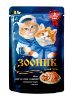 Зооник Влажный корм для котят, индейка в соусе, 85 г, пауч
