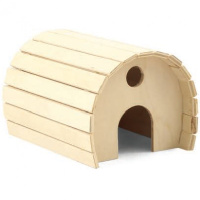 Триол Домик цилиндрический для мелких животных деревянный, 115*150*100 мм.