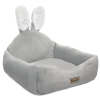 Лежанка квадратная "Зайка", серая, 500*500*220мм Триол
