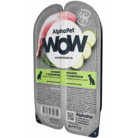 AlphaPet WOW пауч д/взрослых собак нежные ломтики в соусе Кролик с кабачком 100г