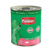 Четвероногий Гурман консервы для собак 340гр. с сердцем