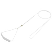 Ринговка с кольцом круглая с кожаным прошитым расширителем, 3 мм*1,3м [БЕЛАЯ]