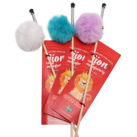 Дразнилка-удочка д/к ПОМПУШКА МЕХОВАЯ , 50 см.