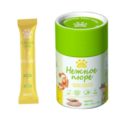 BIOHAUS Лакомство для кошек Нежное пюре Курица с кошачьей травой и таурином 15 г