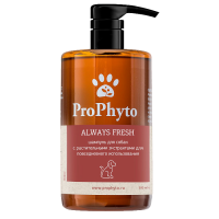 Жидкий шампунь ProPhyto ALWAYS FRESH с растительными экстрактами для регулярного гигиенического очищения кожи и шерсти собак, 500 мл Жидкий шампунь ProPhyto ALWAYS FRESH с растительными экстрактами для регулярного гигиенического очищения кожи и шерсти собак, 500 мл