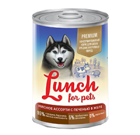 Lunch For Pets Мясное ассорти с печенью в желе 400 г.